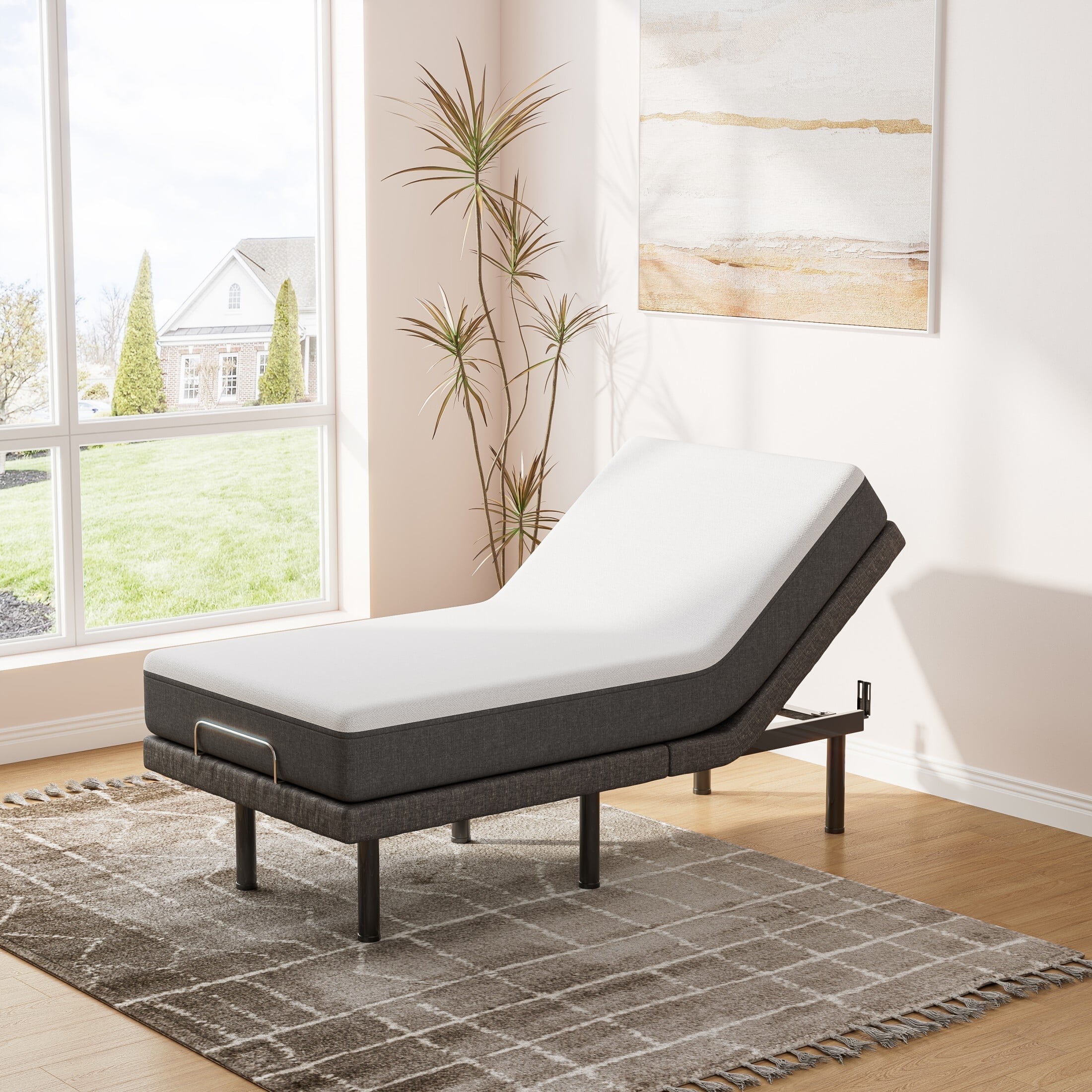 Cottinch Twin Size Motorized Adjustable Steel Bed Frame with Cottinch Twin Size Motorized Adjustable Steel Bed Frame with