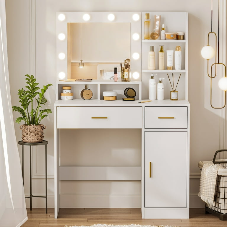 Lighted vanity dresser outlet
