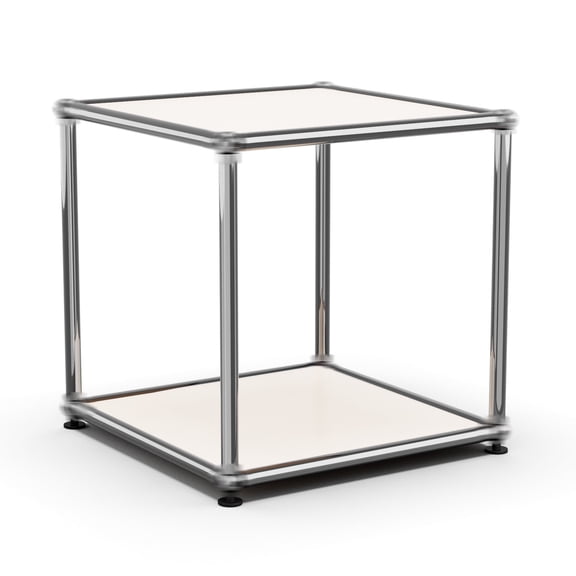 Cottinch Metal Storage Organizer Open Cube Accent Cabinet Nightstand for Living Room Bedroom,White