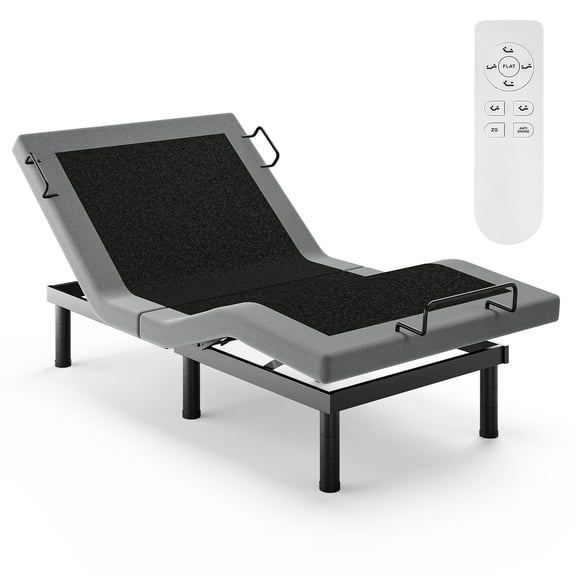 Cottinch Upgrade Adjustable Bed Frame Metal Bed Base with Remote,Head & Foot Incline,Adjustable Legs,More Stable,Twin