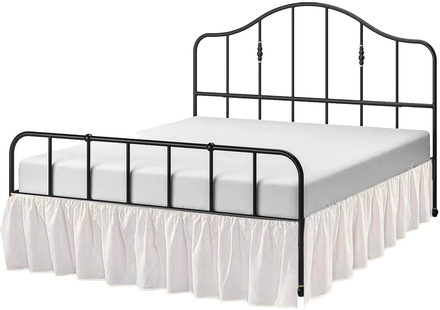 Ruffled Bed Skirt with Split Corners King, Gold, 18 Inch Drop