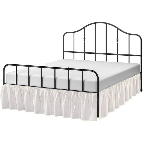 Cottington Lane Ruffled Bed Skirt- Microfiber- Ivory, Twin 18 Inch Drop Split Corner Bed Skirt With Platform