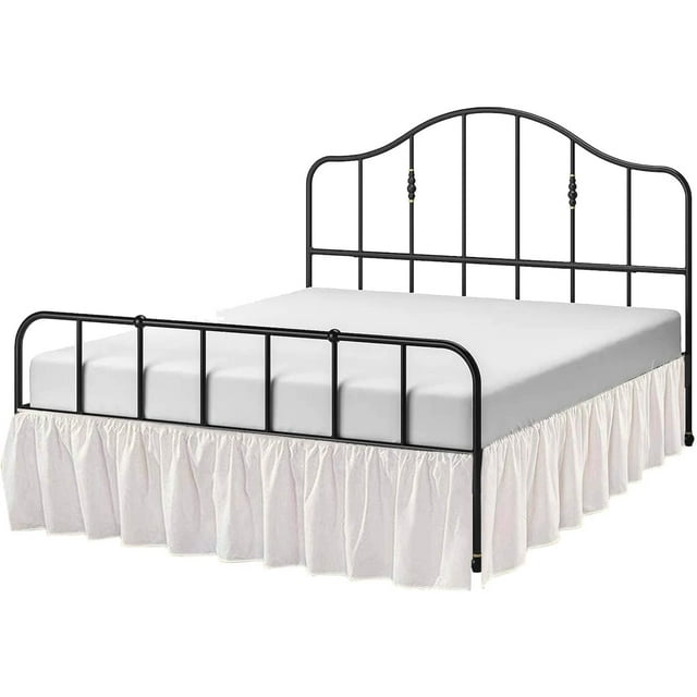 Cottington Lane Ruffled Bed Skirt Microfiber Ivory, Queen 12 Inch