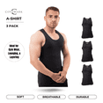 thumbnail image 1 of Cottmark Men’s A-Shirt Tank Top, Black, Size M, 3-Pack, 1 of 8