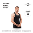 thumbnail image 1 of Cottmark Men’s A-Shirt Tank Top, Black, Size S, 6-Pack, 1 of 9