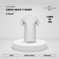 thumbnail image 1 of Cottmark Men’s Crew Neck Classic Soft T-Shirt, White, Size L, 3-Pack, 1 of 7