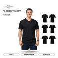 thumbnail image 1 of Cottmark Men’s V-Neck Classic Soft T-Shirt, Black, Size 3XL, 6-Pack, 1 of 7