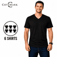 thumbnail image 1 of Cottmark Men’s V-Neck Classic Soft T-Shirt, Black, Size 3XL, 6-Pack, 1 of 10