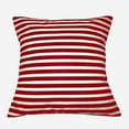 thumbnail image 1 of Cotton 1/2 Inch Stripe Decorative Throw Pillow/Sham Cushion Cover Red and White, 1 of 1