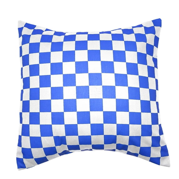 Cotton 1 Inch Checkerboard Print Decorative Throw Pillow/Sham Cushion Cover Blue White