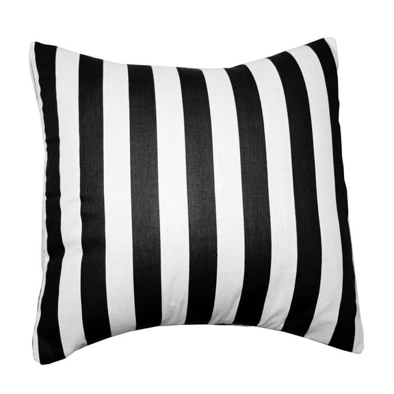 Cotton 1 Inch Stripe Decorative Throw Pillow/Sham Cushion Cover Black and White