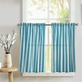 thumbnail image 1 of Cotton 1 Inch Wide Stripes Print Café Tier Curtains Window Treatment Kitchen Home Décor, 1 of 2