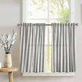 thumbnail image 1 of Cotton 1 Inch Wide Stripes Print Café Tier Curtains Window Treatment Kitchen Home Décor, 1 of 2
