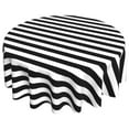 thumbnail image 1 of Cotton 2 Inch Wide Stripes Round Tablecloth for Wedding/Bridal Shower, Birthdays, Special Events, 1 of 5