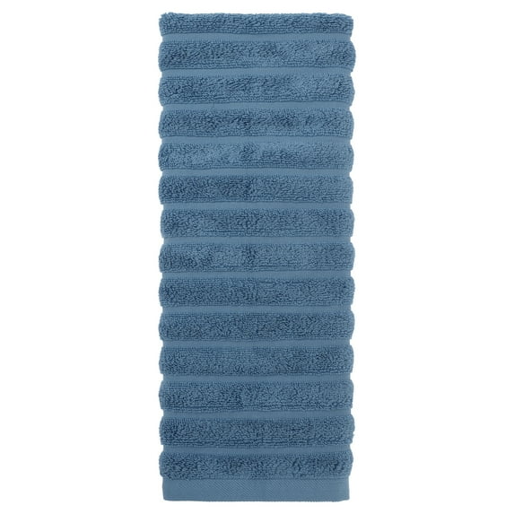 REGALWOVEN Cotton 2 Pack Hand Towels, Striped Pattern Decorative Comfort Towel for Bathroom, Travel, Camp Blue 14' x 30'