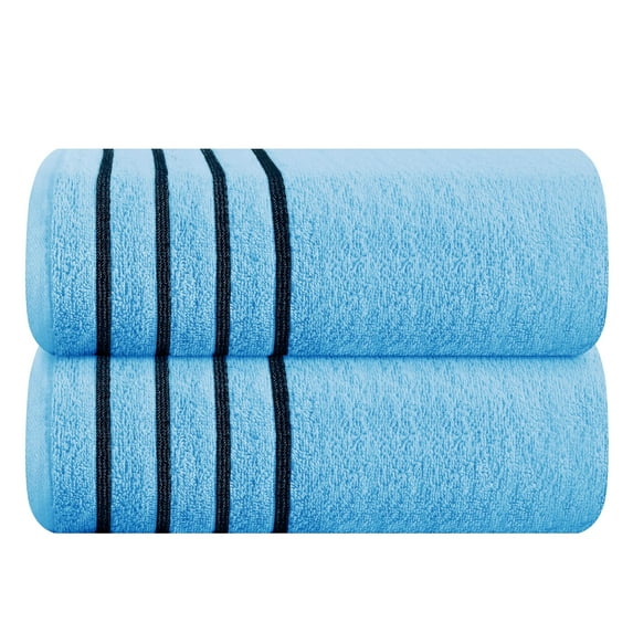 Cotton 2 Pack Oversized Bath Sheet 35 x 70, Large Bath Sheet, Ultra Absorbent, Compact, Eco-Friendly and 100% Recyclable, Quick Drying and Lightweight Towel - Sky Blue