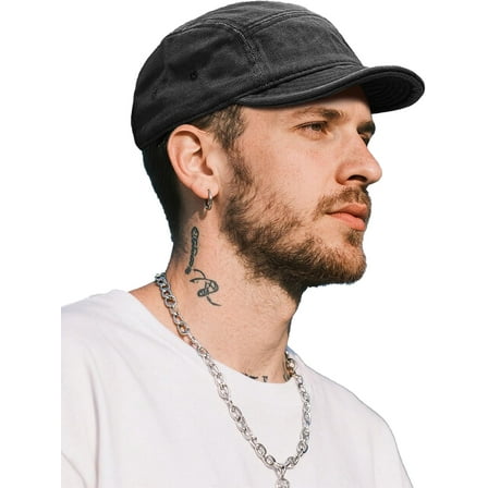 Cotton 5 Panel Hats Hip Hop Short Brim Hats for Women Men Soft Golf Dad Hats Low Profile Trucker Cap with Adjustable