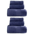 thumbnail image 1 of Cotton 6 Piece Bathroom Towel Set | 2 Bath Towels, 2 Hand Towels, 2 Washcloths Soft and Absorbent - Blue, 1 of 5