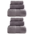 thumbnail image 1 of Cotton 6 Piece Bathroom Towel Set | 2 Bath Towels, 2 Hand Towels, 2 Washcloths Soft and Absorbent - Grey, 1 of 5