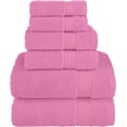 thumbnail image 1 of Cotton 6-Piece Towel Set, Includes 2 Washcloths, 2 Hand Towels and 2 Bath Towels, 100% Turkish Cotton , Light Pink, 1 of 7