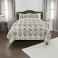 thumbnail image 1 of Cotton 90"x92" Gray Geometric 3 Piece Quilt Set, 1 of 5