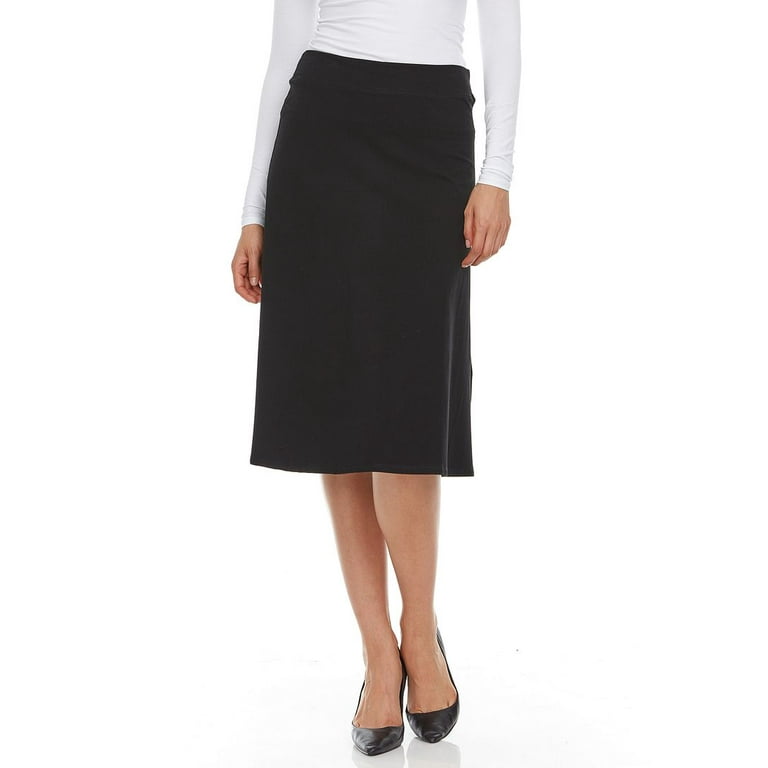 Midi Skirt High Waisted Black Work Skirt Belt Black Work Skirts