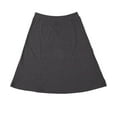 thumbnail image 1 of Cotton A-Line Midi Skirt For Women By BGDK- Knee Length Skirt With Elastic Waist- 95% Cotton Comfortable Fit And Flare Skirt- High Waist Flowy Skirt For Work, Office, Business, Church dark heather, 1 of 5