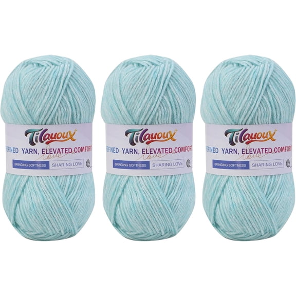 Cotton Acrylic Air-Spun Yarn – DK Light Worsted Weight#3 – 50g 130m Soft Fluffy Yarn for Crocheting & Knitting–Ideal for Baby,Amigurumi, Blanket