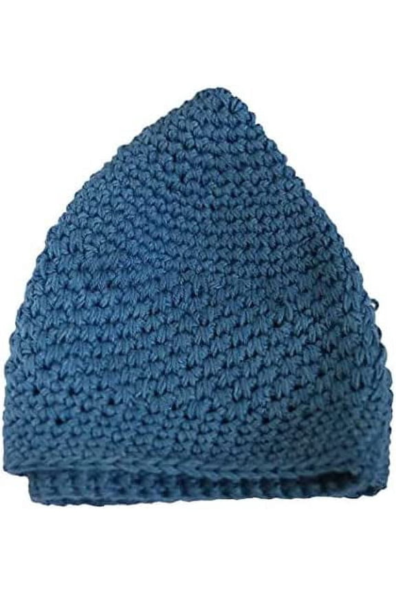 Cotton Adult Men's Islamic Prayer Cap (Blue, Free Size), Stretchable Caps For Men, Namaz Topi, Skull Cap/Koofi/kufi, Muslim Spiritual Items, Islamic Muslim Essentials, Pack of 1