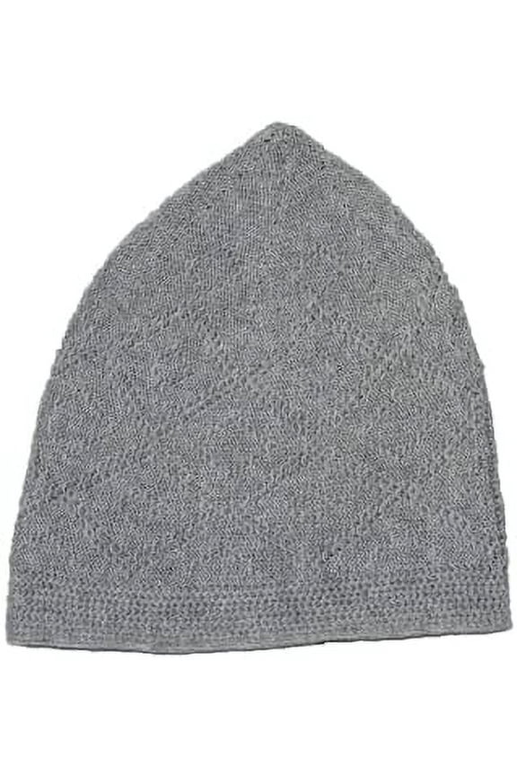 Cotton Adult Men's Islamic Prayer Cap (Light Grey, Free Size), Stretchable Caps For Men, Namaz Topi, Skull Cap/Koofi/kufi, Muslim Spiritual Items, Islamic Muslim Essentials, Pack of 1
