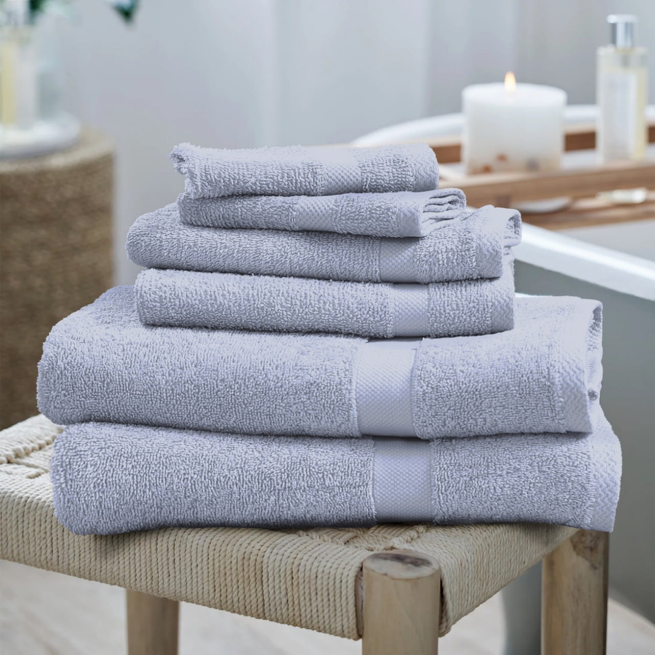 Alibi Bath Towel Set | 2 Pack of Soft Absorbent 30x56 Luxury Cotton Oversized Body Towels | Thick, Plush, Quick-Dry, Decorative Band, Woven Border & M