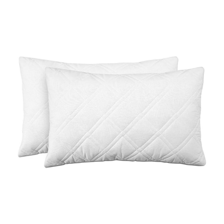 White Classic Luxury Hotel Collection Zippered Style Pillow Cover Fits  20x26 in Pillows, 200 Thread Count, Soft Quiet Zippered Pillow Protectors