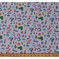 thumbnail image 1 of Cotton Alphabet Pictures ABC's Kids Children's Preschool Learning Let's Play Fisher-Price Gray Cotton Fabric Print by the Yard (C11882-GRAY), 1 of 1