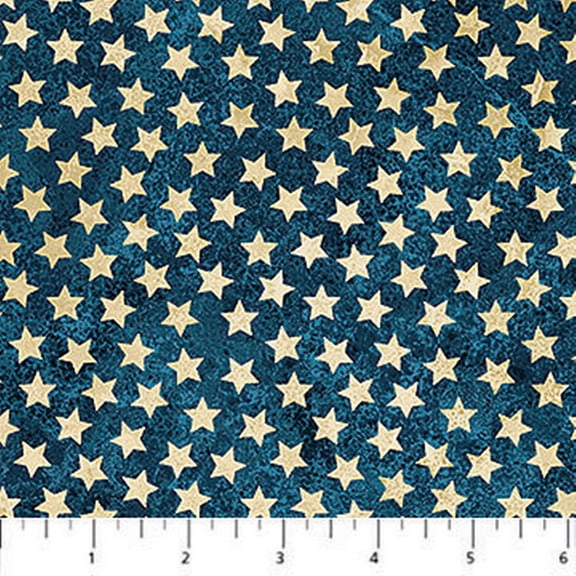 Cotton America 250 Stars on Blue USA Freedom Independence Northcott Cotton Fabric Print by the Yard (DP28375-49)