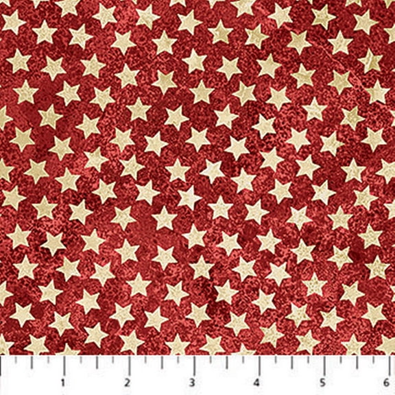 Cotton America 250 Stars on Red USA Freedom Independence Northcott Cotton Fabric Print by the Yard (28375-24)