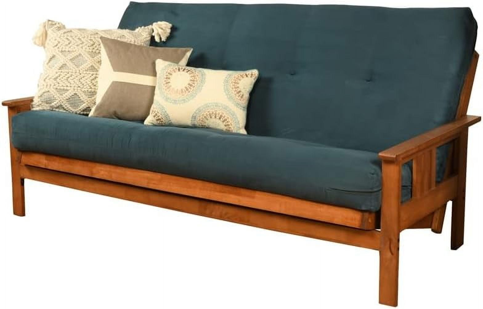 Cotton And Foam Full-Size Futon Mattress In Suede Blue - Walmart.com