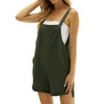 Cotton And Linen 1 Women Jumpsuit Casual Piece Braces Solid Color