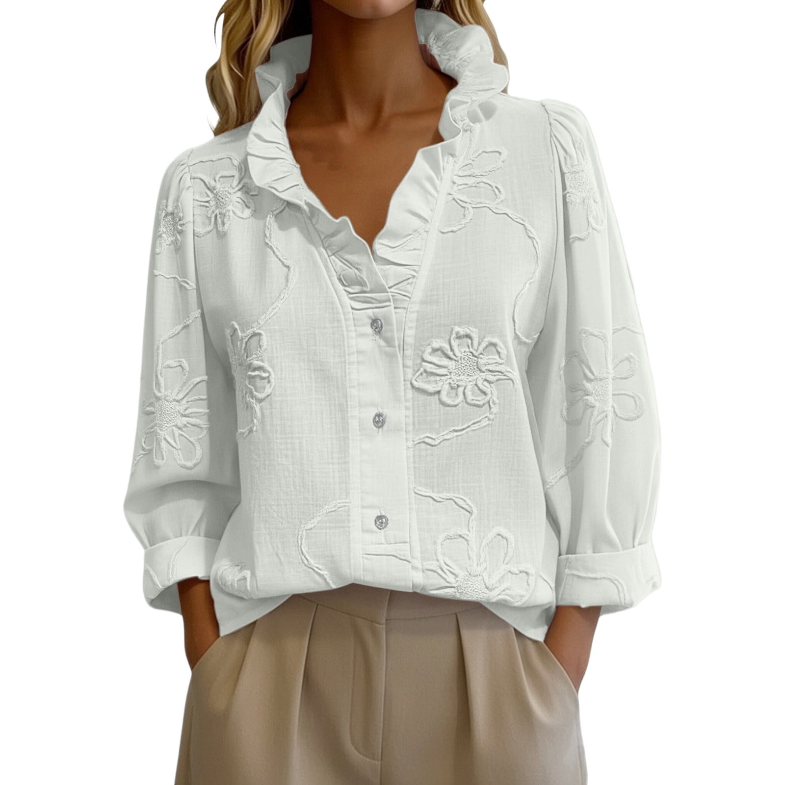 Cotton And Linen Collared Shirts for Women 2026 Trendy Y2K Clothes ...