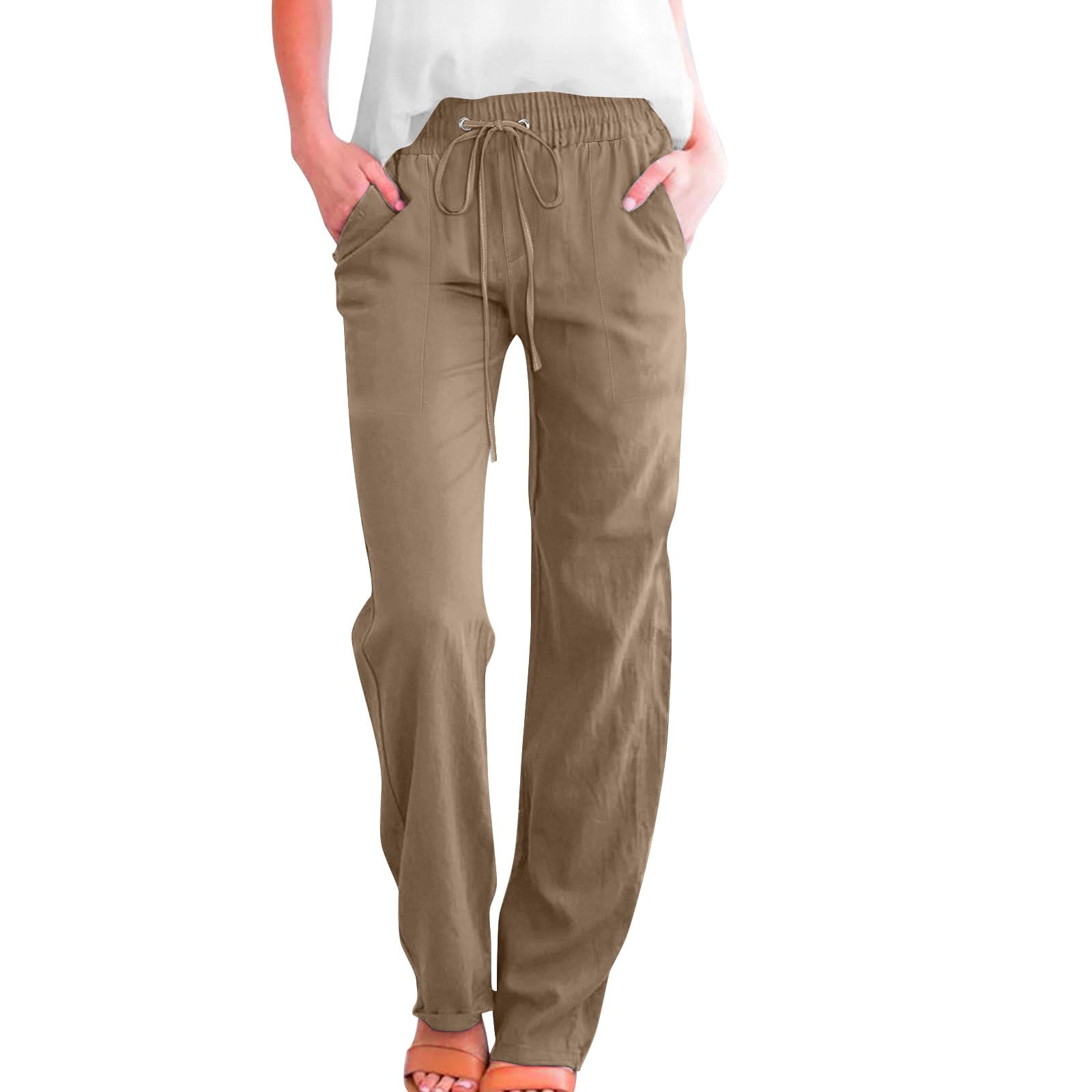 Cotton And Linen Pants for Women 2026 Trendy Baggy Women's Sweatpants ...