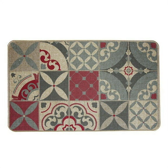 Cotton And Linen Printed Non-slipIndoor Absorb Water Rubber Backing Decorative Mats,for indoor Bathroom Kitchen Hall Entrance 29" X 18"