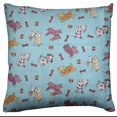 thumbnail image 1 of Cotton Animal Print Decorative Throw Pillow/Sham Cushion Cover Playful Puppies Blue Background, 1 of 1