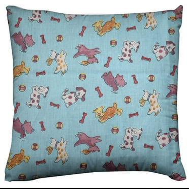 Cotton Animal Print Decorative Throw Pillow/Sham Cushion Cover Playful Puppies Blue Background