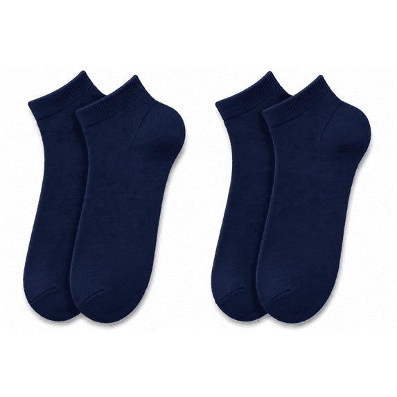 Cotton Ankle Socks, Breathable Moisture-Wicking, 2 Pack