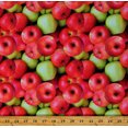 thumbnail image 1 of Cotton Apples Fresh Fruit Kinds Produce Food Culinary Fall Orchards Food Festival Red Cotton Fabric Print by the Yard (119299), 1 of 1