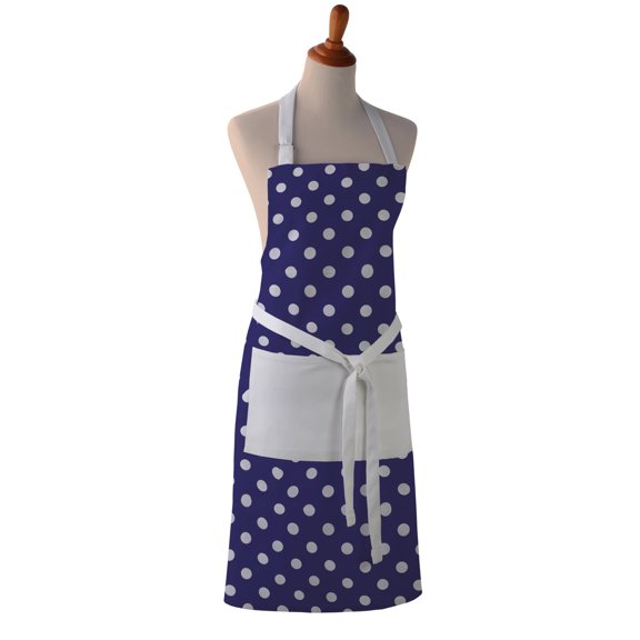 Cotton Apron - Polka Dots Print - Kitchen BBQ Restaurant Cooking Painters Artists - Full Apron