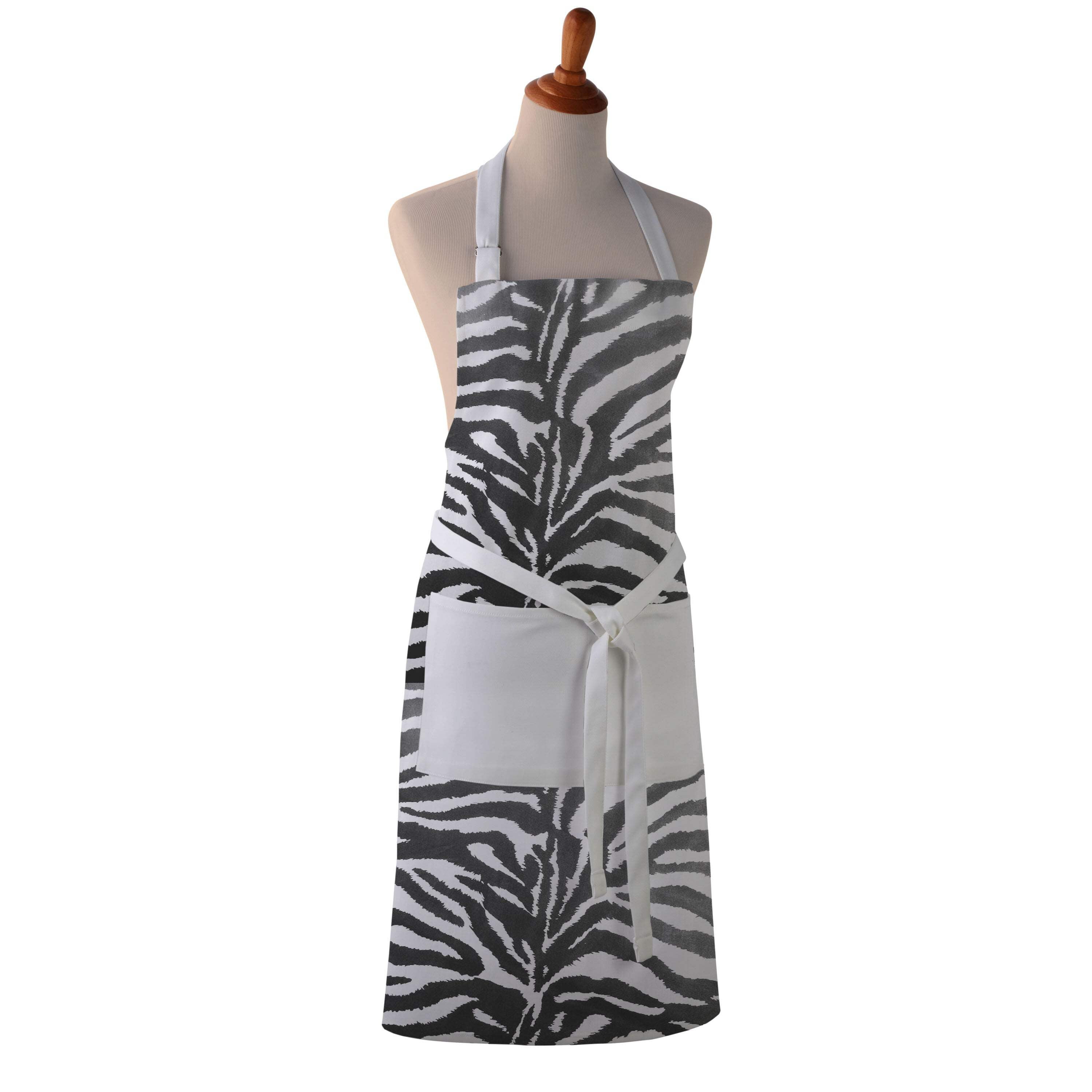 Cotton Apron - Zebra Print - Kitchen BBQ Restaurant Cooking Painters Artists - Full Apron or Waist Apron