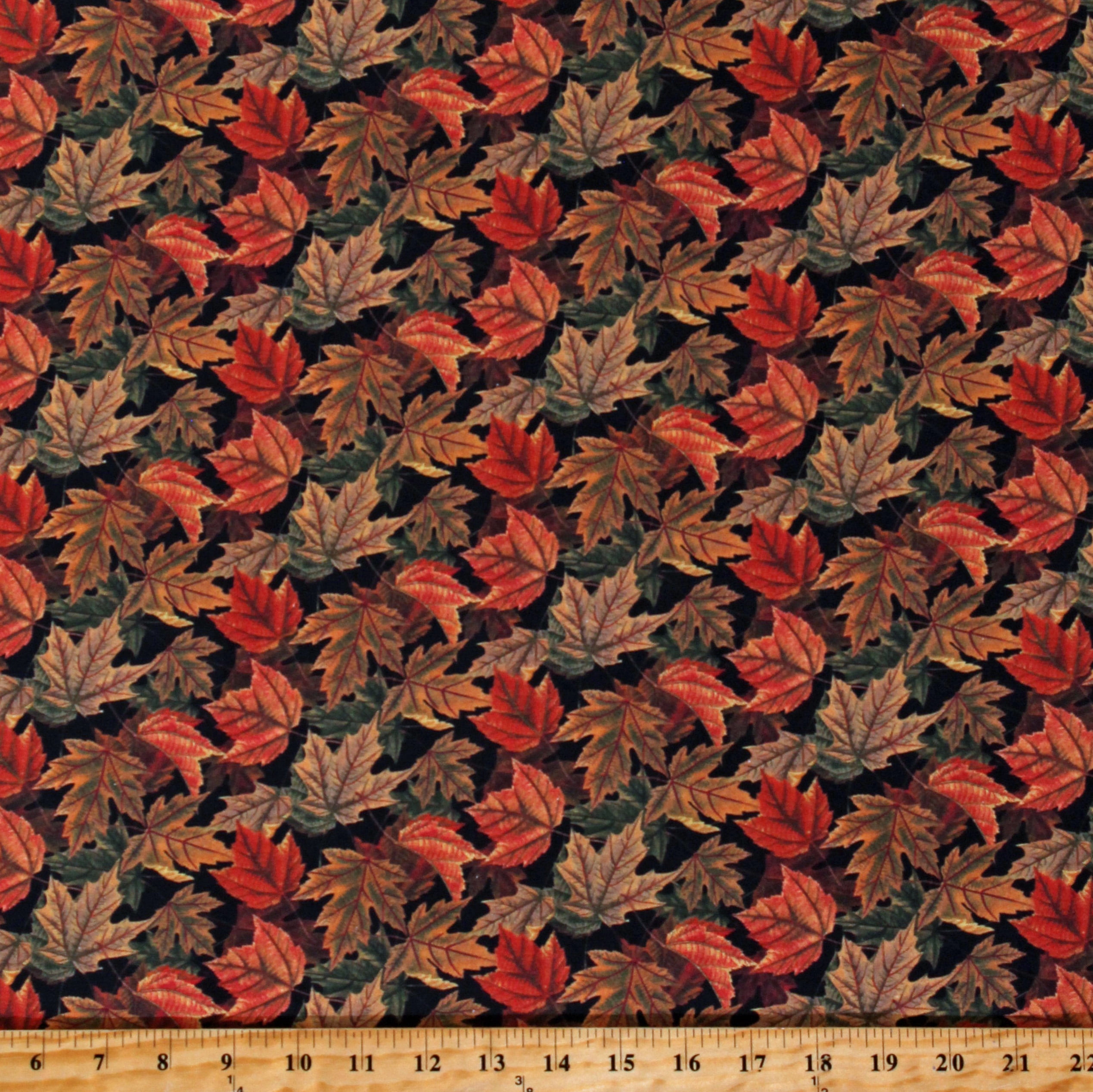 Cotton Autumn Foliage Fall Leaves Maple Leaf Thanksgiving Turkey Time ...