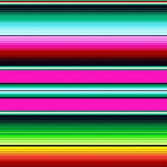 Cotton Aztec Serape Southwestern Stripes Woven Blanket Look Fiesta Blue Green Cotton Fabric Print by the Yard (263Fuchsia)