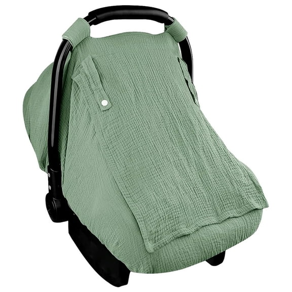 Cotton Baby Car Seat Cover With Two Way Zipper Windproof 3 Modes Infant Carrier Canopy With Extra Large Mesh Window for Stroller Car Seat