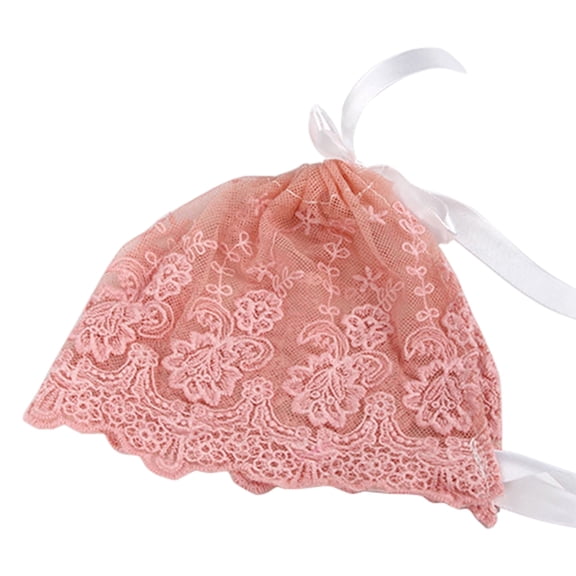 Cotton Baby Hat Lace Design Infant Knitted Lace Hat for Baby Boys and Girls with Strap